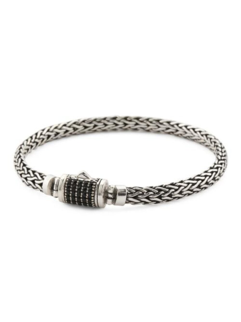 ANNIKA WITT Made In Bali Sterling Silver Plated Black Cubic Zirconia Bracelet